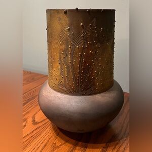 Norman Bacon Raku Pottery Vase